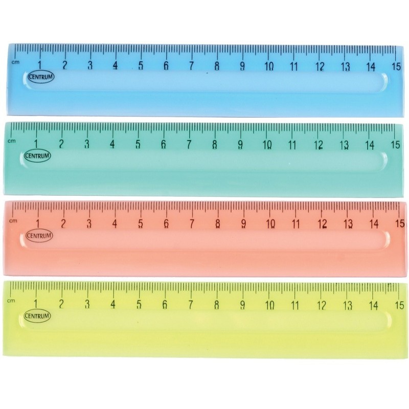 Liniuotė 15 cm  plastikinė CENTRUM