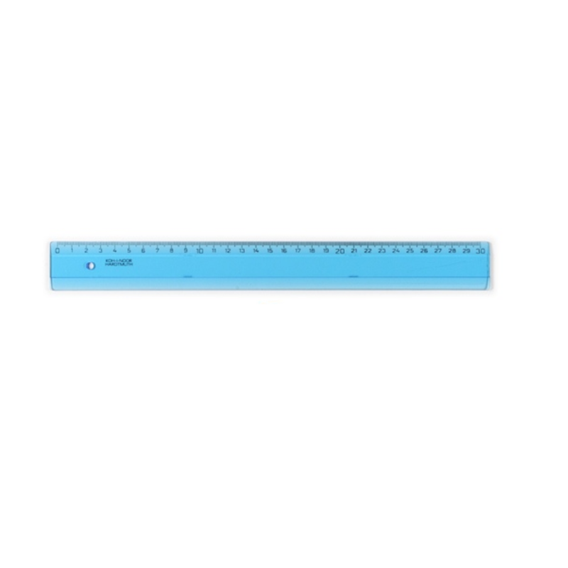 Liniuotė KOH-I-NOOR 30cm, mėlyna skaidri plastikinė