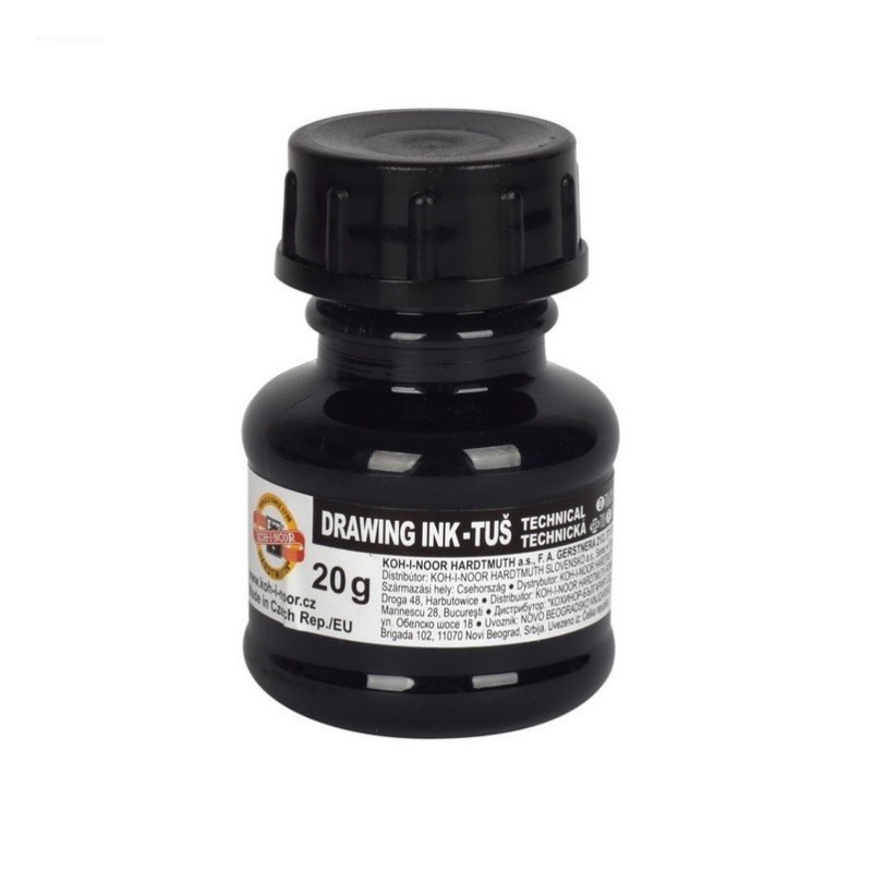 Tušas braižybai KOH-I-NOOR juodas 20ml.
