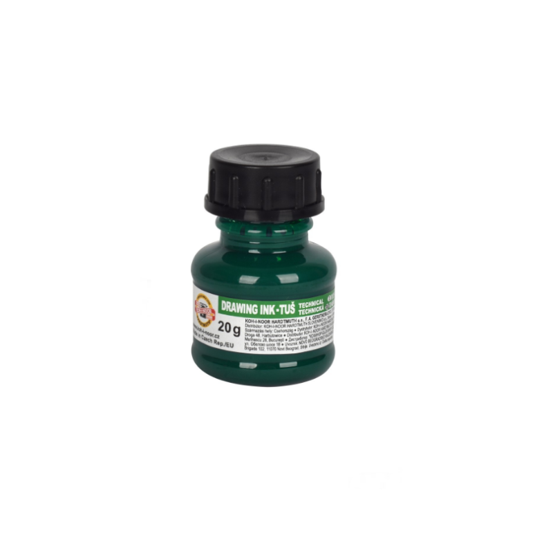 Tušas braižybai KOH-I-NOOR žalias 20ml