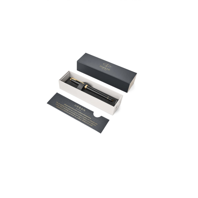 Parkeris PARKER URBAN MUTED BLACK GT, juodos sp. su aukso sp. detalėmis