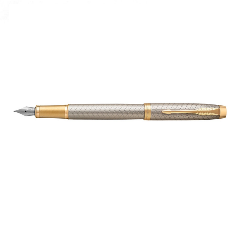 Plunksnakotis PARKER IM PREMIUM WARM SILVER GT, pikos sp. su aukso sp. detalėmis