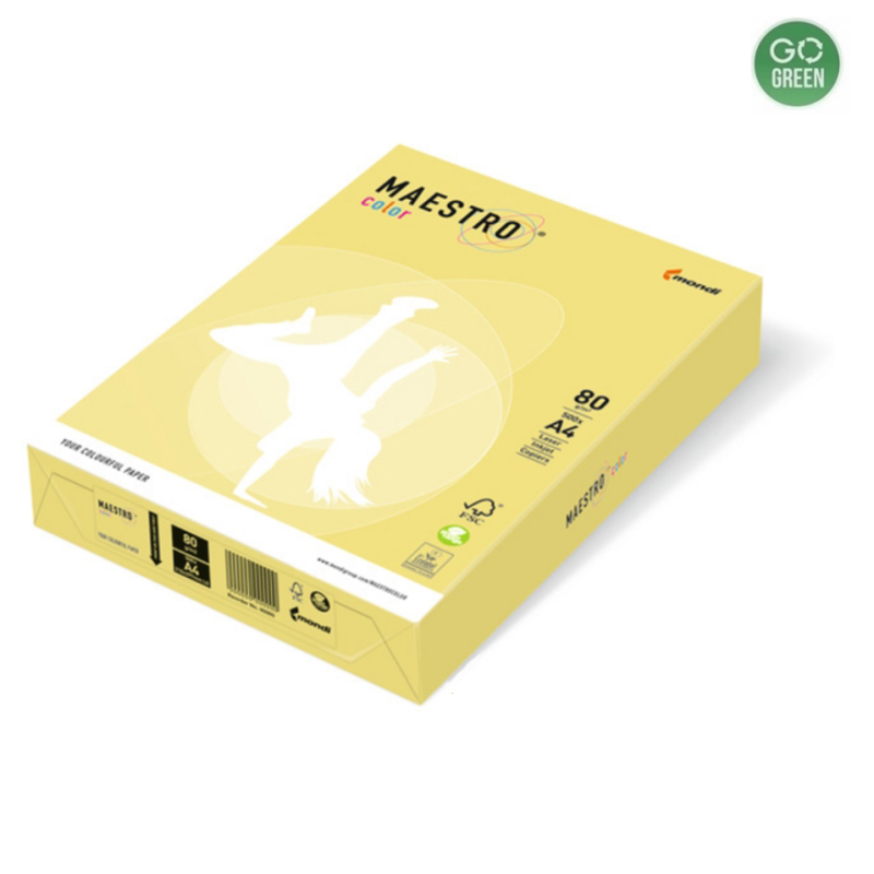 Spalvotas popierius MAESTRO COLOR A4 80 g. 500 l. citrininė sp.