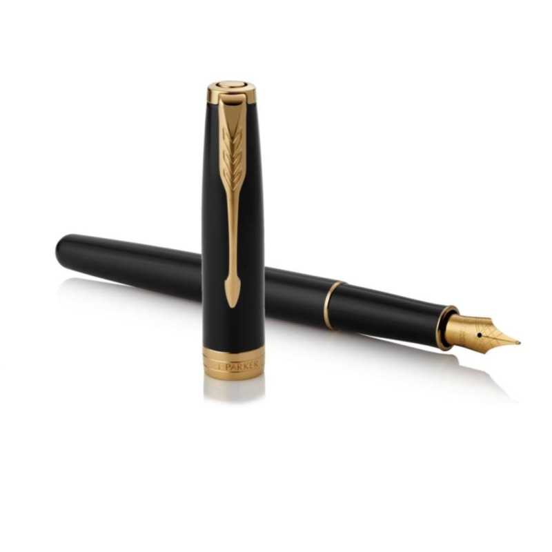 Parkeris PARKER SONNET BLACK LACQUER GT M, blizgios juodos sp. su aukso sp. detalėmis