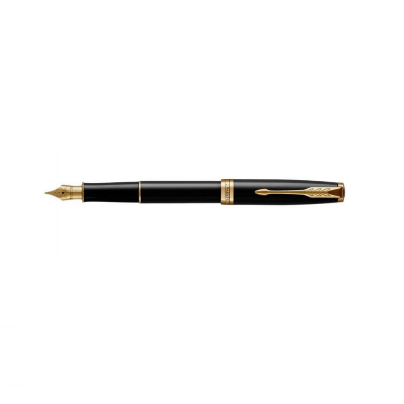 Parkeris PARKER SONNET BLACK LACQUER GT M, blizgios juodos sp. su aukso sp. detalėmis