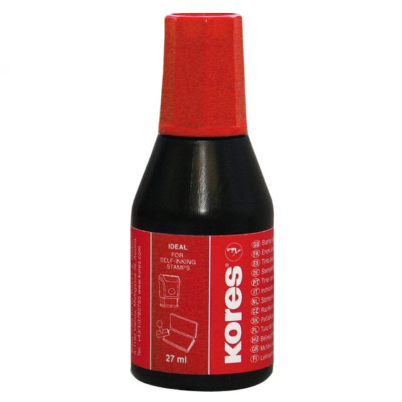 Tušas antspaudams 27ml KORES, raudonas