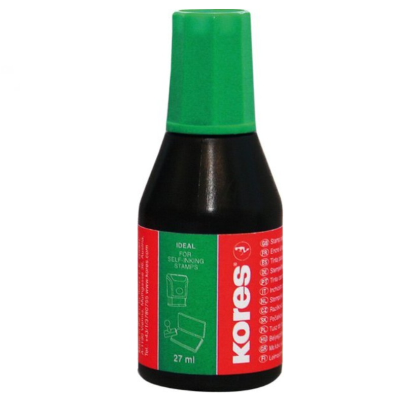 Tušas antspaudams 27ml KORES, žalias