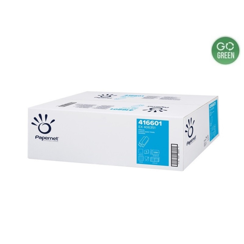 Popieriniai rankšluosčiai servetėlėmis PAPERNET Z 2sl. 200serv. 20,3x24cm įp.20 vnt.