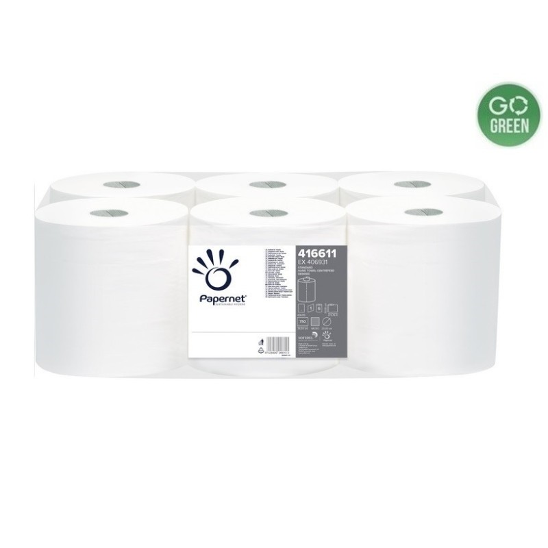 Popierinis rankšluostis rulone PAPERNET 1 sl. 273,75m 20x20cm baltos sp. 1 vnt.(įp.6)