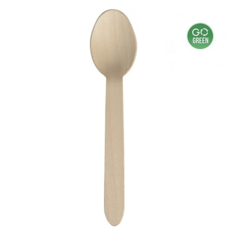 Vienkartiniai mediniai šaukštai 16cm 100vnt.