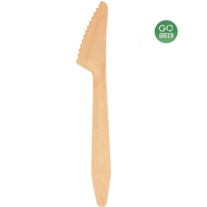 Vienkartiniai mediniai peiliai 16,5cm 100vnt.