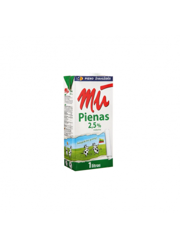 Pienas 2,5% MŪ, 1l