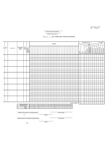 Darbo laiko apskaitos  žiniaraštis A4 15 ž.1lap.įp100
