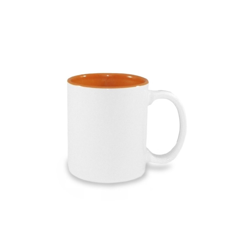 Puodelis TWO TONE baltas/oranžinis sublimacija