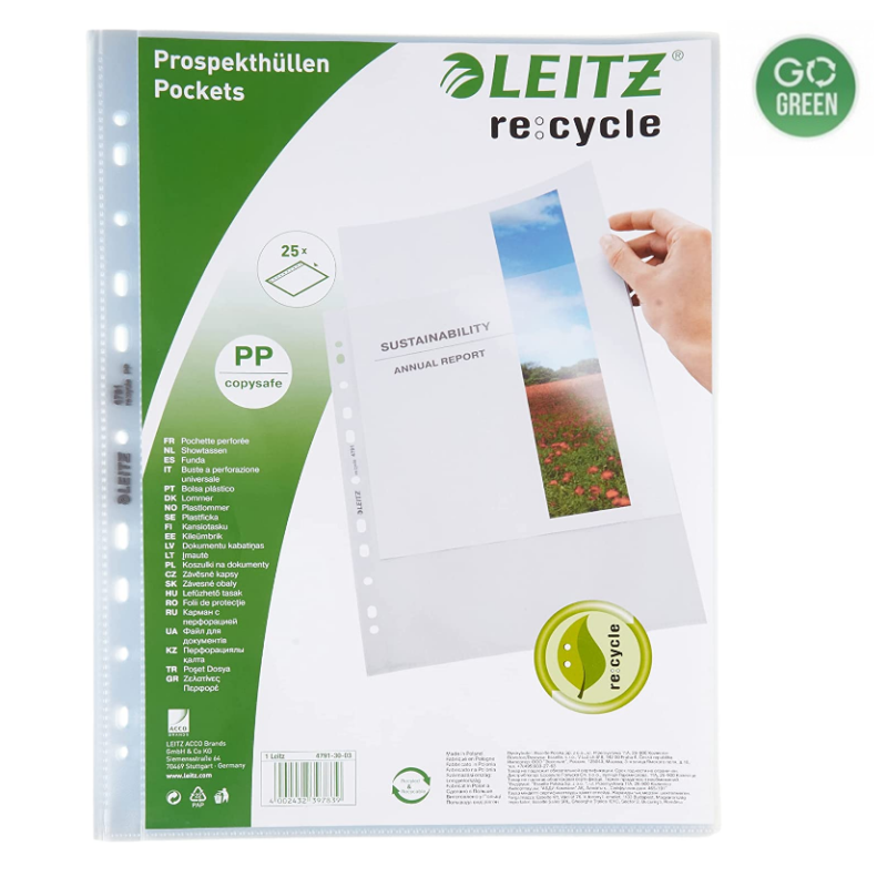 Įmautės skaidrios A4 100 mic RECYCLE ESSELTE, 25vnt.