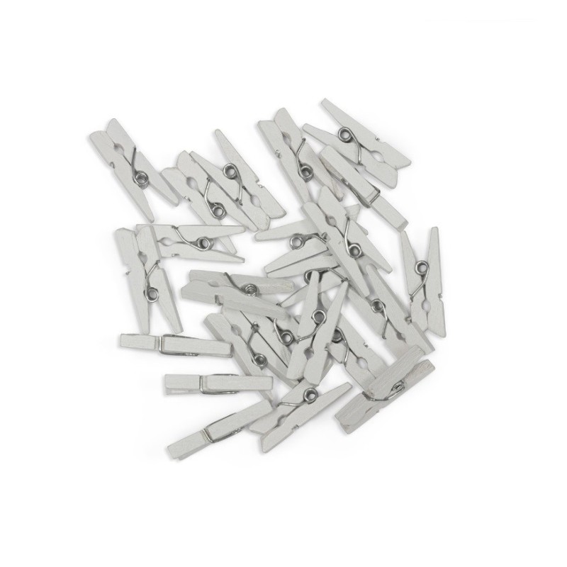 Mediniai segtukai dekoravimui 25mm baltos sp. įp.25 vnt.