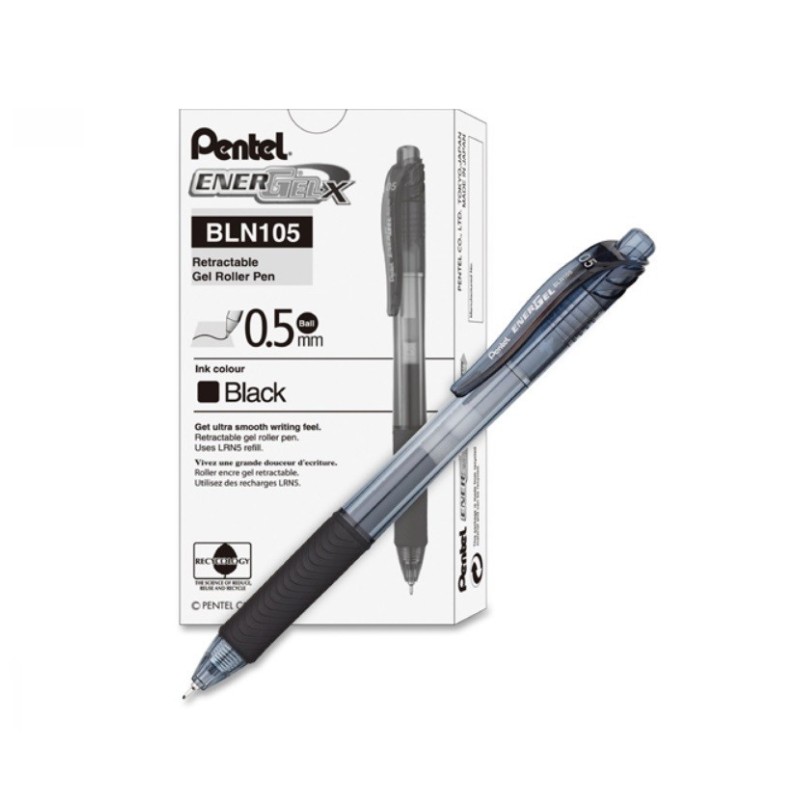 Rašiklis automatinis Pentel Energel-X BLN105 0,5 mm. juodas