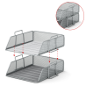 Dokumentų lentynėlė metalinė ažūrinė, sidabro spalvos