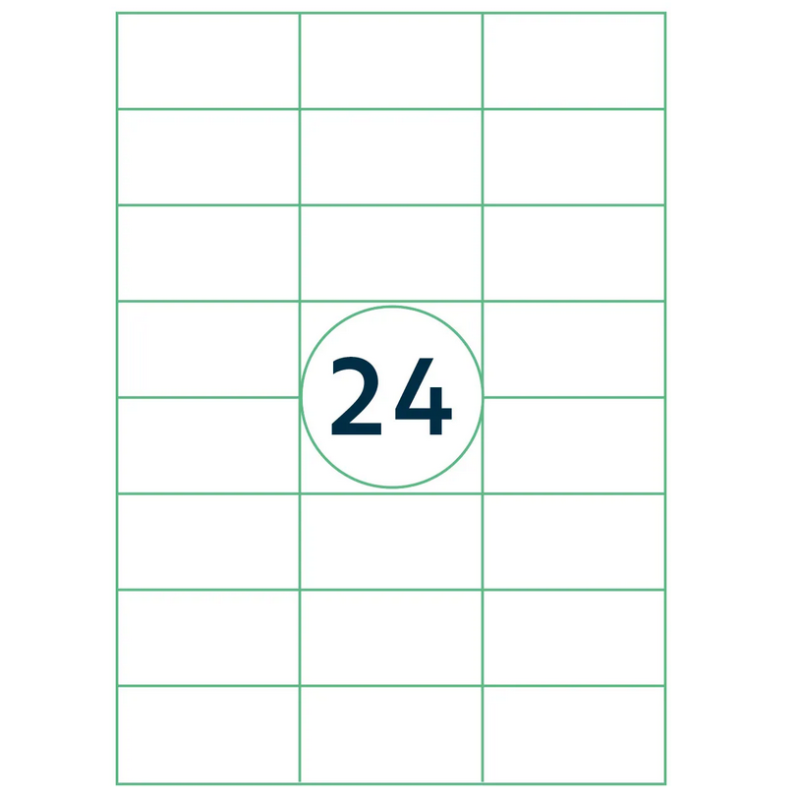 Lipnios etiketės RILLPRINT A4 70x37mm. 24 lip. 100l.