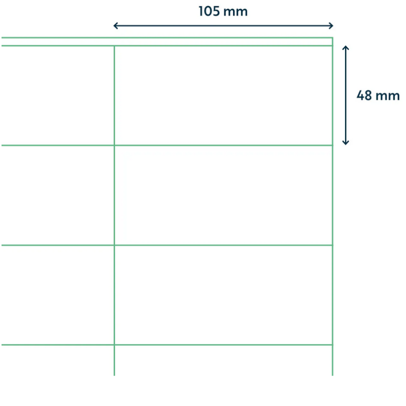 Lipnios etiketės RILLPRINT A4 105x48mm. 12 lip. 100l.