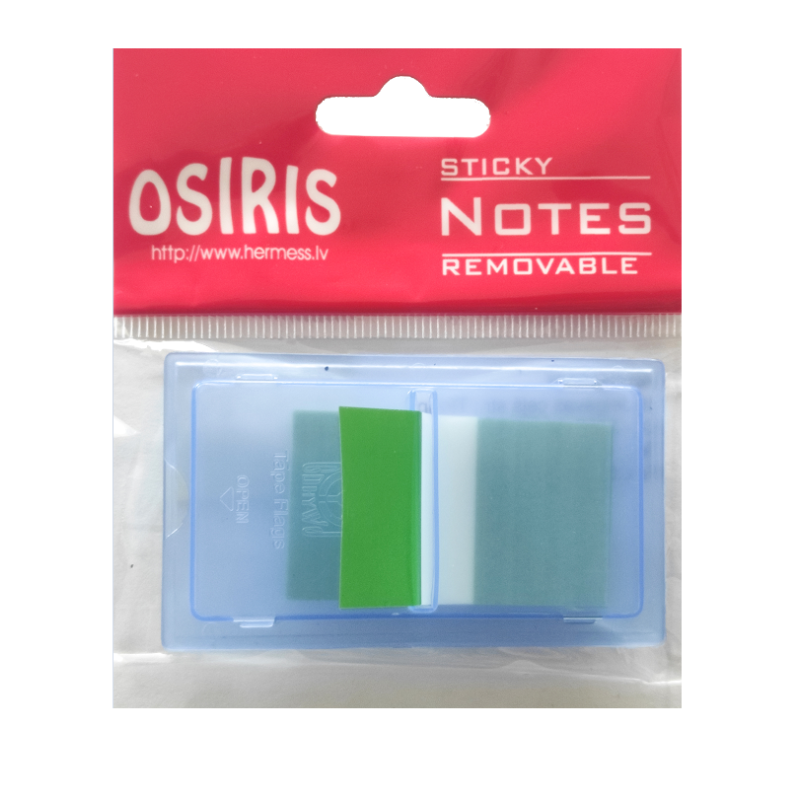 Indeksai-žymekliai plastikiniai 43,2x25 50vnt. OSIRIS žali, įp.24