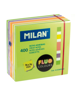 Lipnūs lapeliai MILAN FLUO 76x76mm 5sp.400lap. kubas