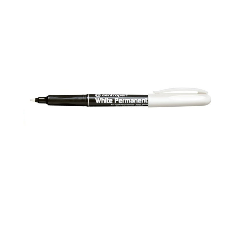 Žymeklis permanentinis CENTROPEN 2686 1,2mm baltas, pak.10vnt.