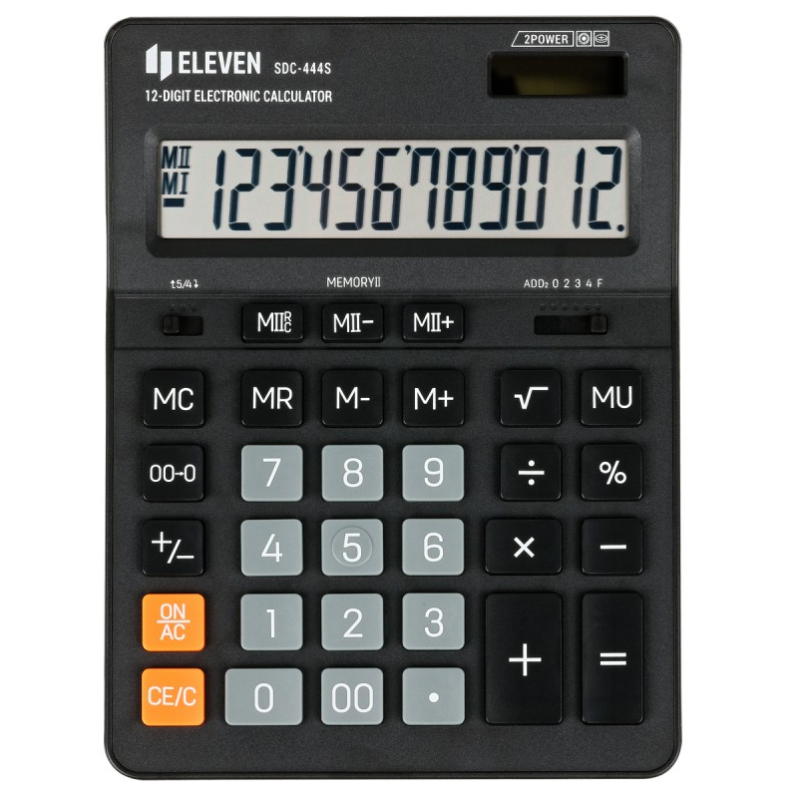 Skaičiuotuvas stalinis ELEVEN SDC-444SE, juodos spalvos