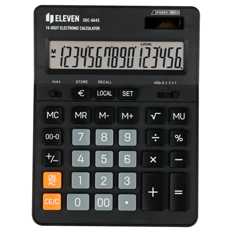 Skaičiuotuvas stalinis ELEVEN SDC-664SE, juodos spalvos