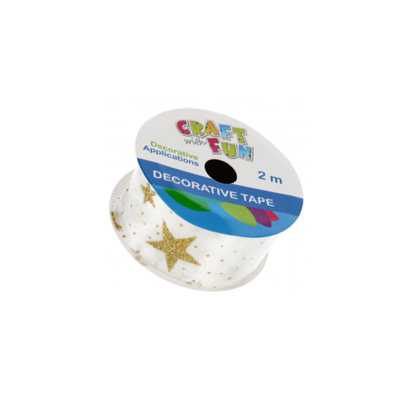 Juostelė dovanoms Kalėdinė 4cm 2m, baltos sp.