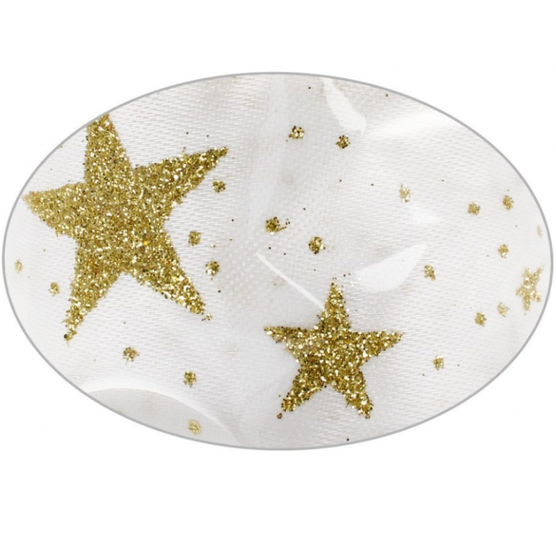 Juostelė dovanoms Kalėdinė 4cm 2m, baltos sp.