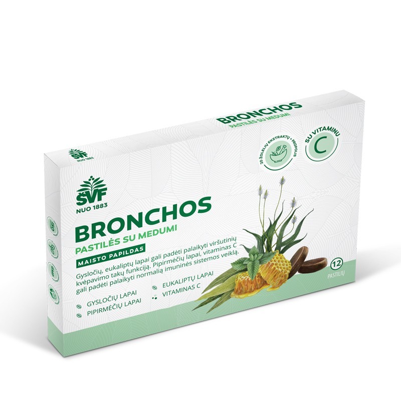 Pastilės Bronchoherba su medumi ŠVF | Onelife.lt
