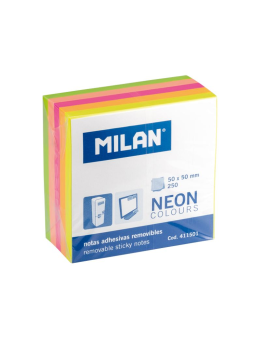 Lipnūs lapeliai MILAN NEON 50x50mm 5sp.250lap. kubas