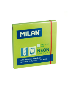 Lipnūs lapeliai MILAN NEON 76x76mm žalia sp. 100lap.