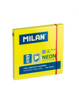 Lipnūs lapeliai MILAN NEON 76x76mm ryški geltona sp.100lap.