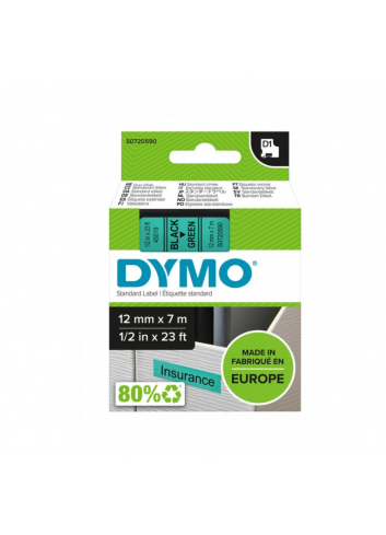 Juostelė DYMO 12mmx7m juoda/žalia