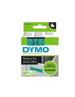 Juostelė DYMO  D1 12mmx7m juoda/žalia