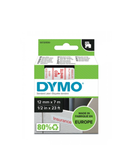 Juostelė DYMO D1 12mmx7m raudona/balta