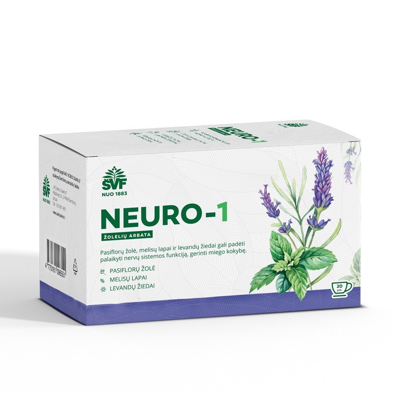 ŠVF žolelių arbata Neuro-1 protinei veiklai, 20 vnt. | Onelife.lt