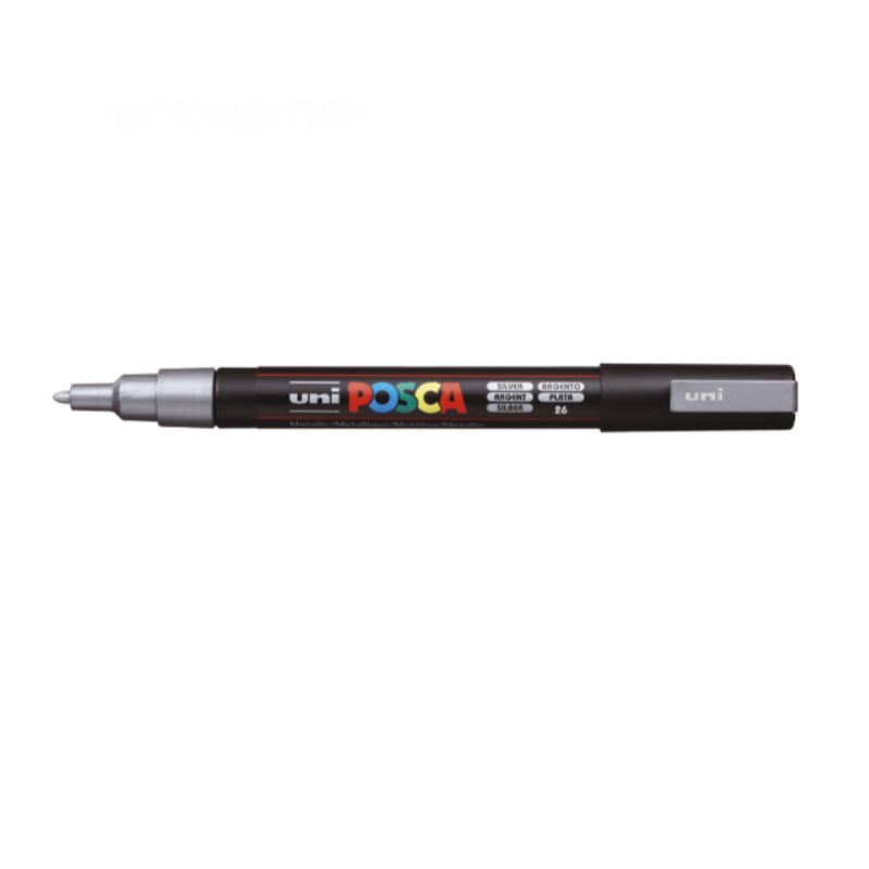 Markeris UNI POSCA PC-3M, Nr.26 0,9-1,3mm. sidabro spalvos
