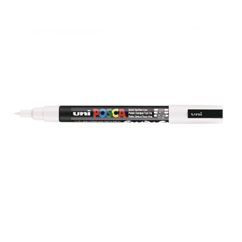 Markeris UNI POSCA PC-3M, Nr.1 0,9-1,3mm. baltos spalvos