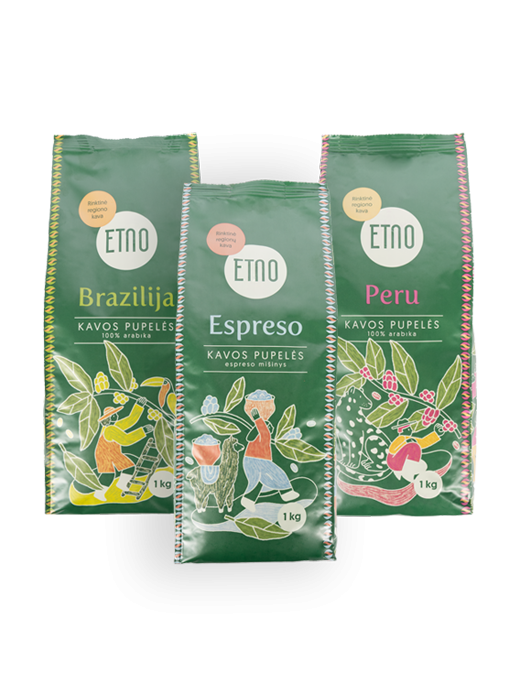 Kavos pupelių rinkinys ETNO, 3 vnt.