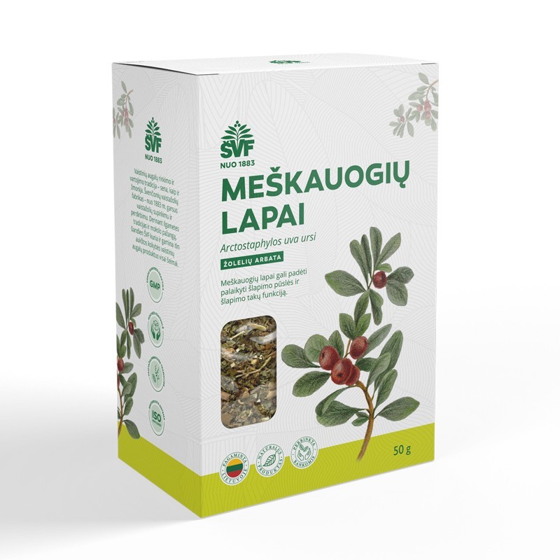Žolelių arbata meškauogių lapai, šlapimo takams, Švenčionių vaistažolės, 50 g