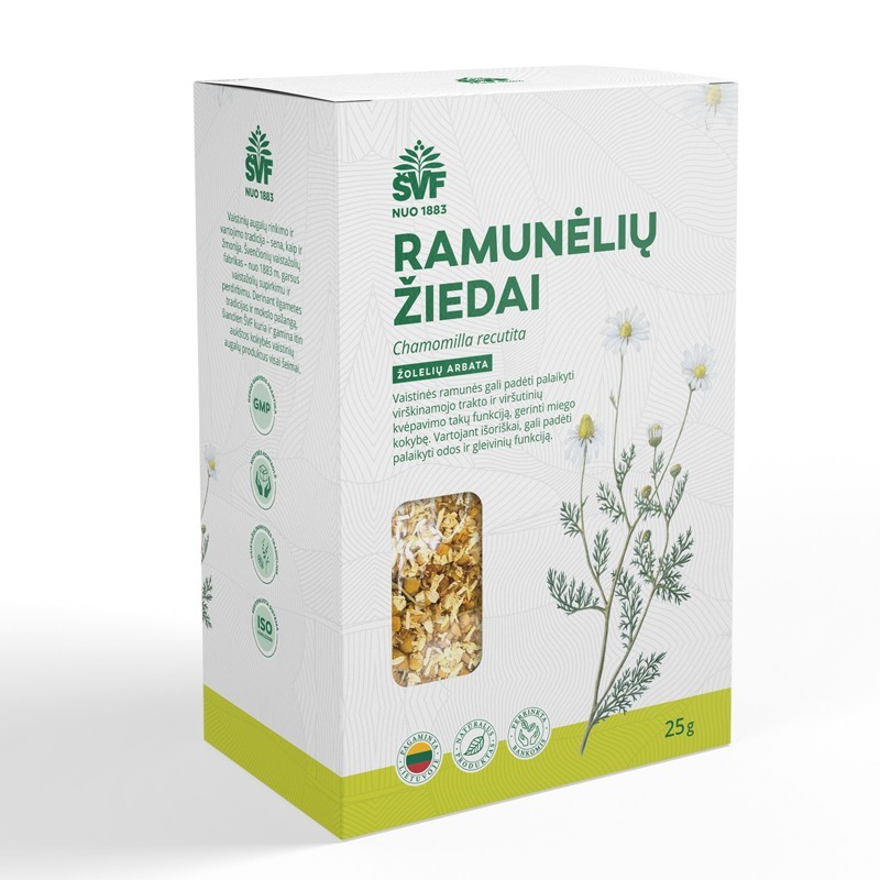 Žolelių arbata ramunėlių žiedai ŠVF, 25 g