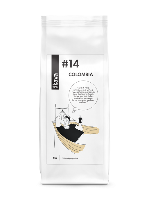 Nr.14, Colombia (Supremo 17/18) skrudintos kavos pupelės, KAVA96, 1 kg