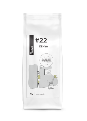 Nr.22, Kenya (AA) skrudintos kavos pupelės, KAVA96, 1 kg