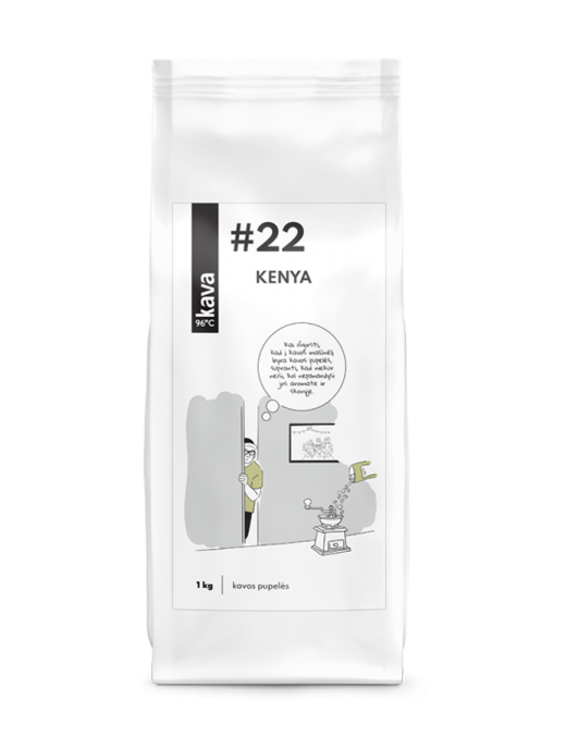 Nr.22, Kenya (AA) skrudintos kavos pupelės, KAVA96, 1 kg