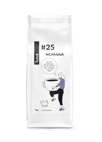 Nr.25, Nicaragua (SHG) skrudintos kavos pupelės, KAVA96, 1 kg