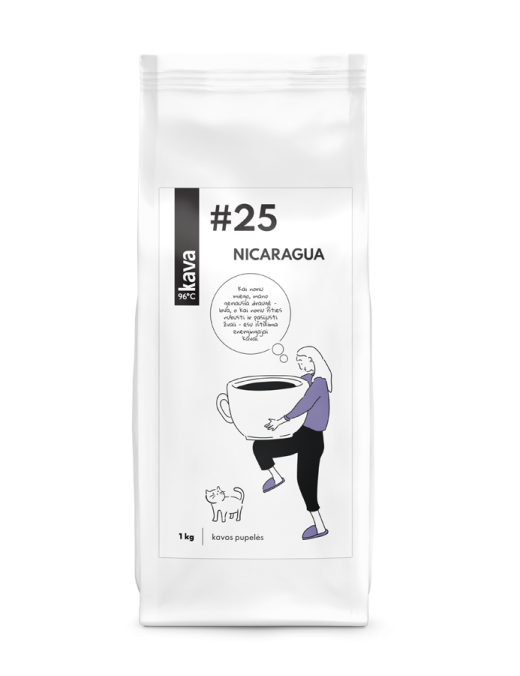 Nr.25, Nicaragua (SHG) skrudintos kavos pupelės, KAVA96, 1 kg