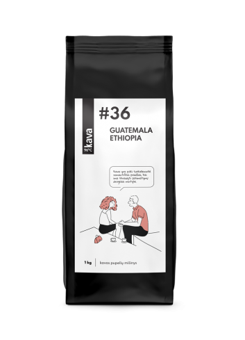 Nr.36, MIX Guatemala, Ethiopia (Yirgacheffe) skrudintos kavos pupelės, KAVA96, 1 kg